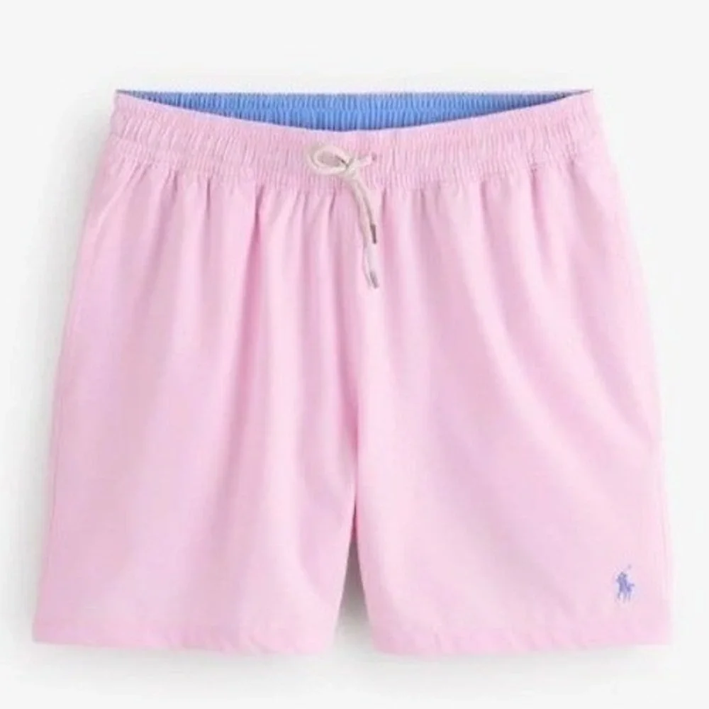 Polo Ralph‎ Lauren Mens 3XLT Pastel Pink Swim Trunks Board Shorts Blue Pony NWT